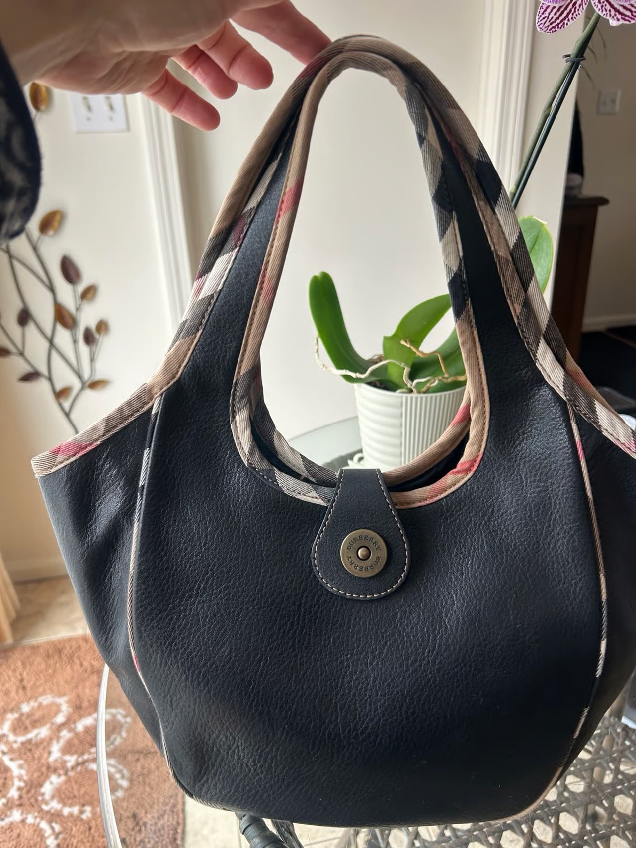 Vintage Burberry Black Leather handbag