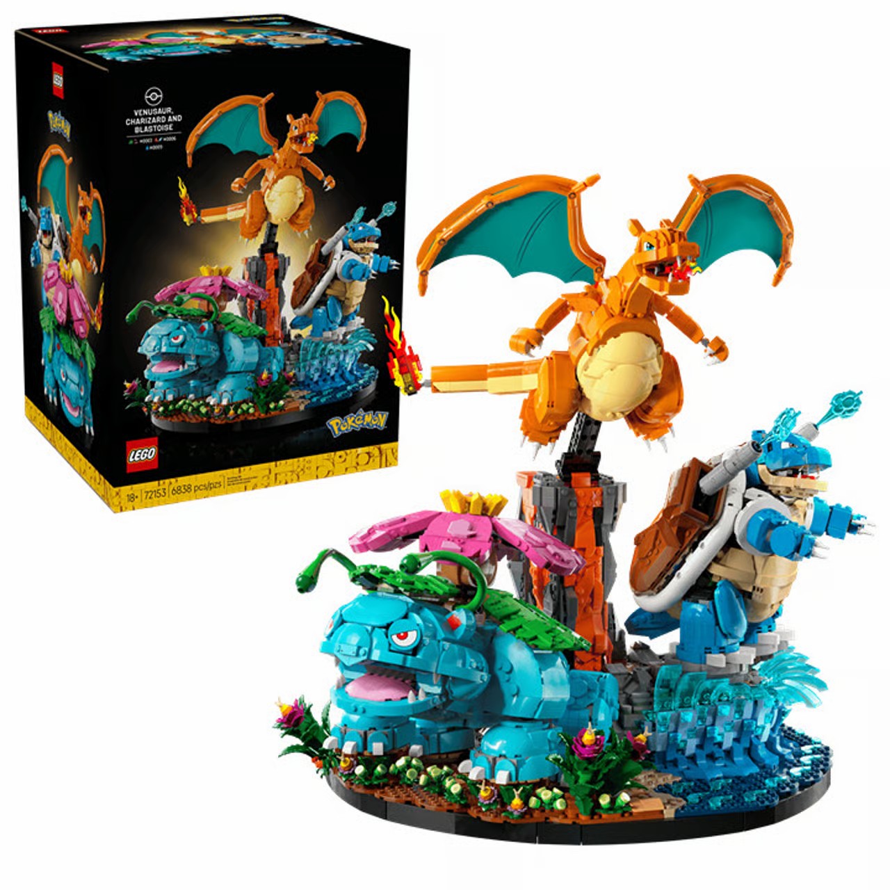 New Sealed Lego Pokemon Venusaur, Charizard and Blastoise Collectible Set 72153