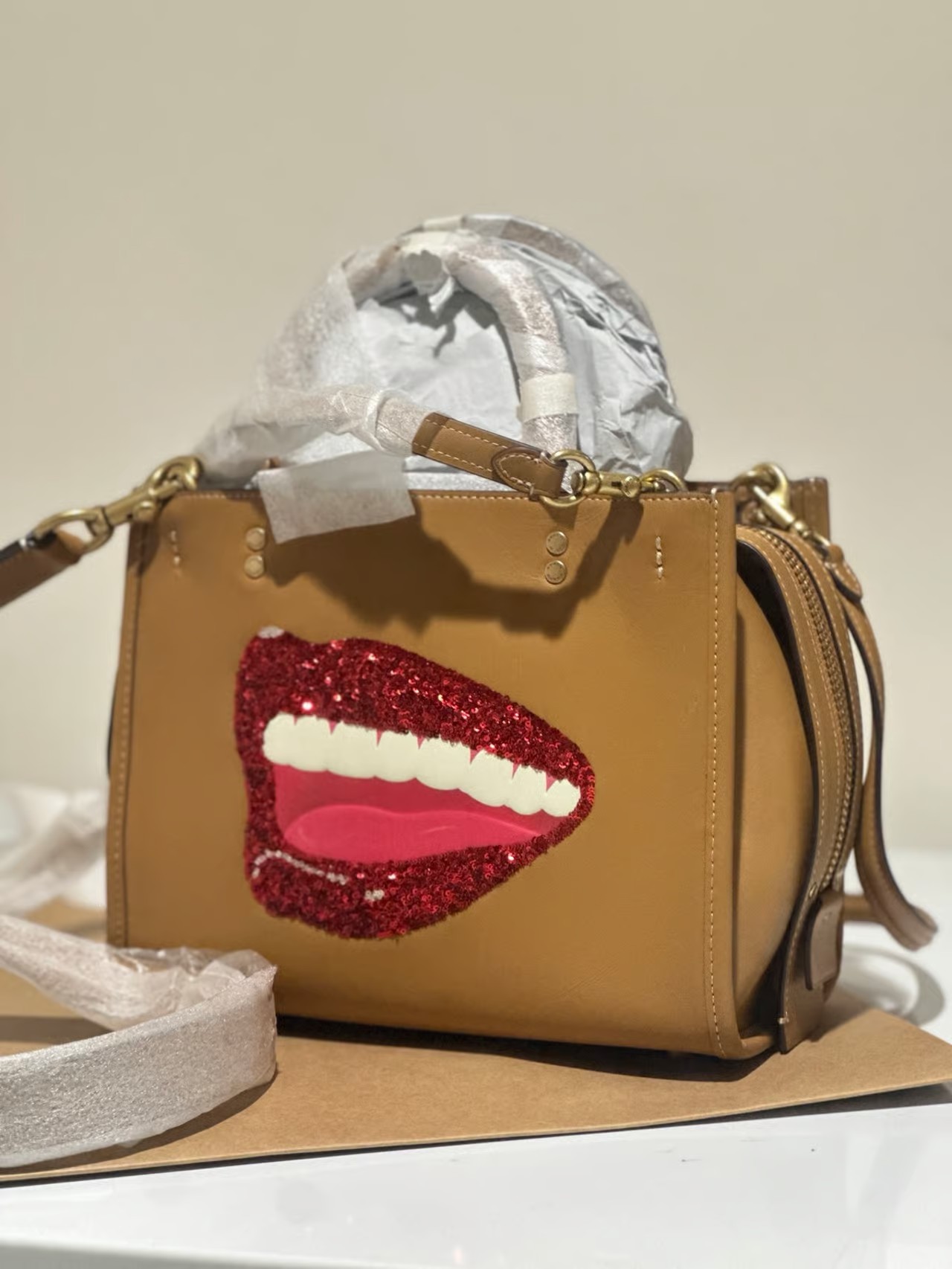 Coach X Tom Wesselmann Rogue 25 Mouth Limited ed. with gift box and shopping bag