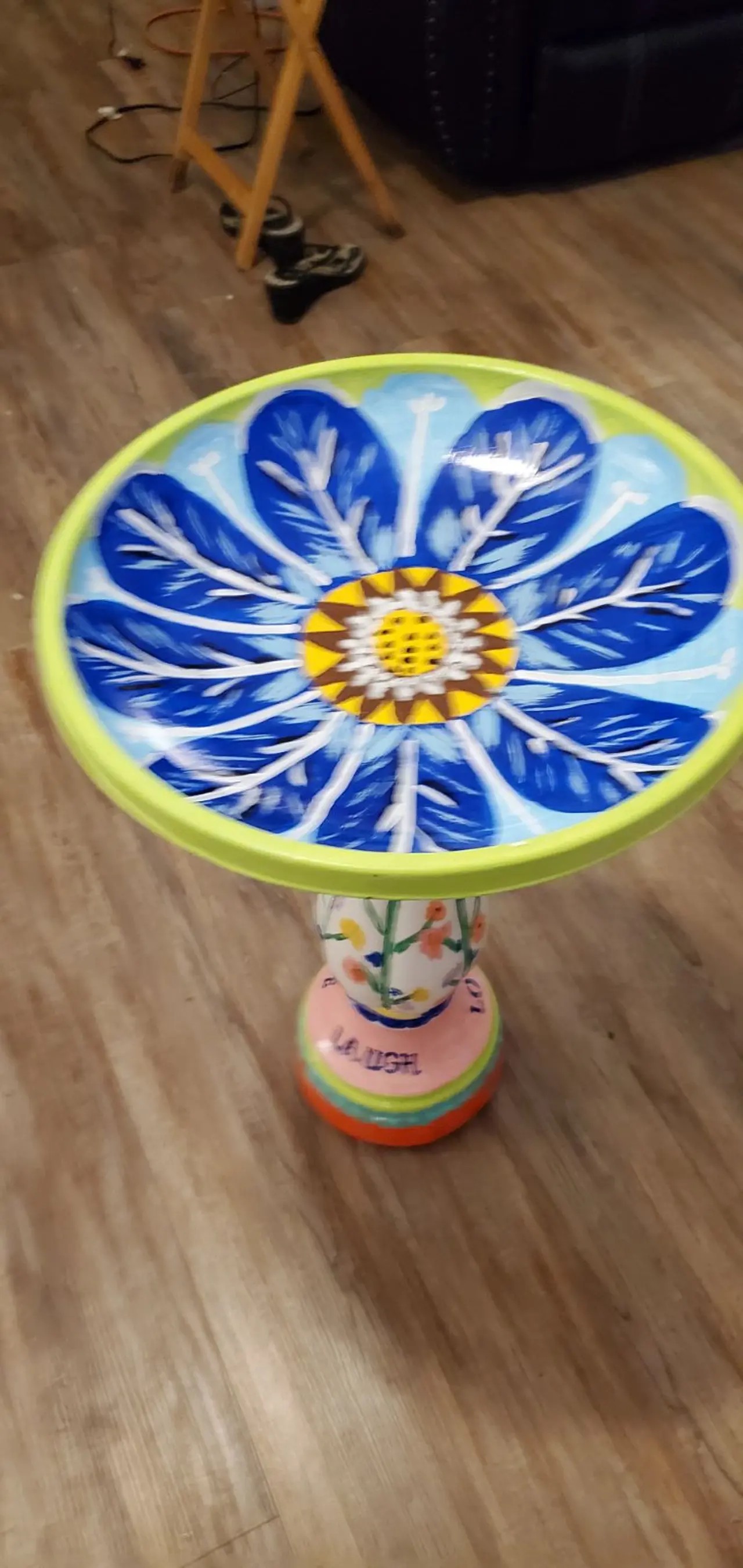 Painted bird baths